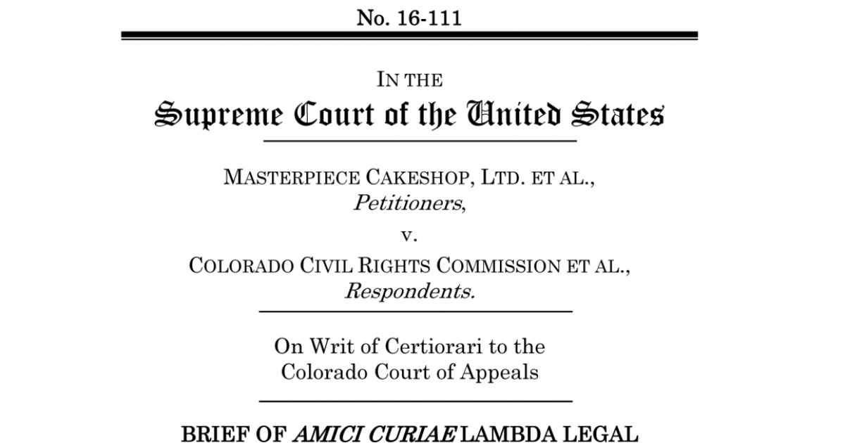 Amicus Brief Lambda Legal Et Al To The Us Supreme Court Lambda